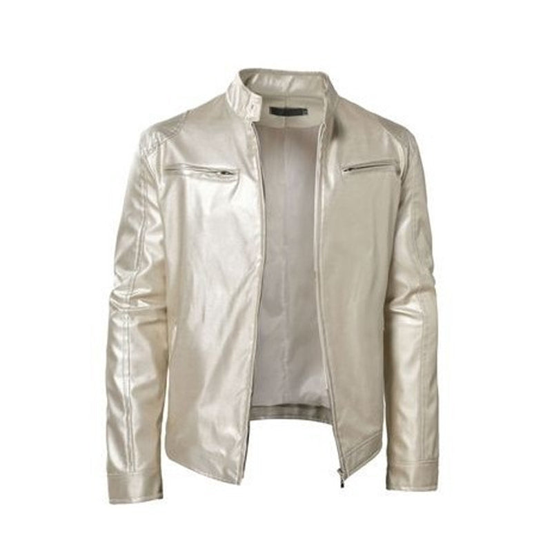 Diego | Chaqueta de Piel Sintética Cuello Alto