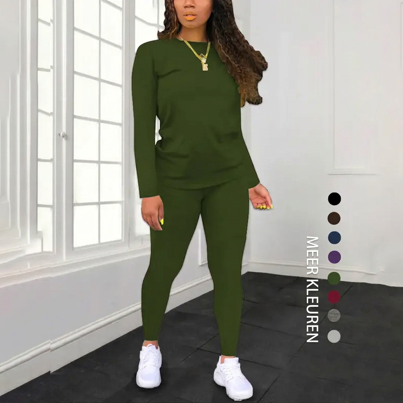 Paula | Conjunto Top Manga Larga y Pantalón