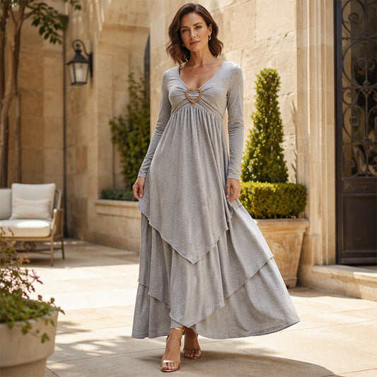 Fidela | Vestido Midi Capas Detalle Corazón