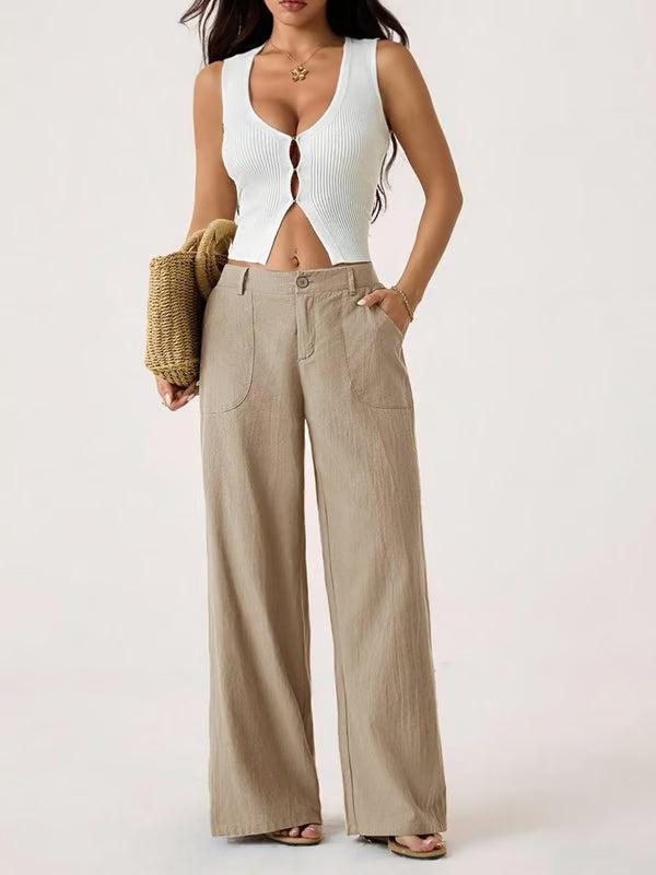 Consuelo | Pantalón de Lino Tiro Alto