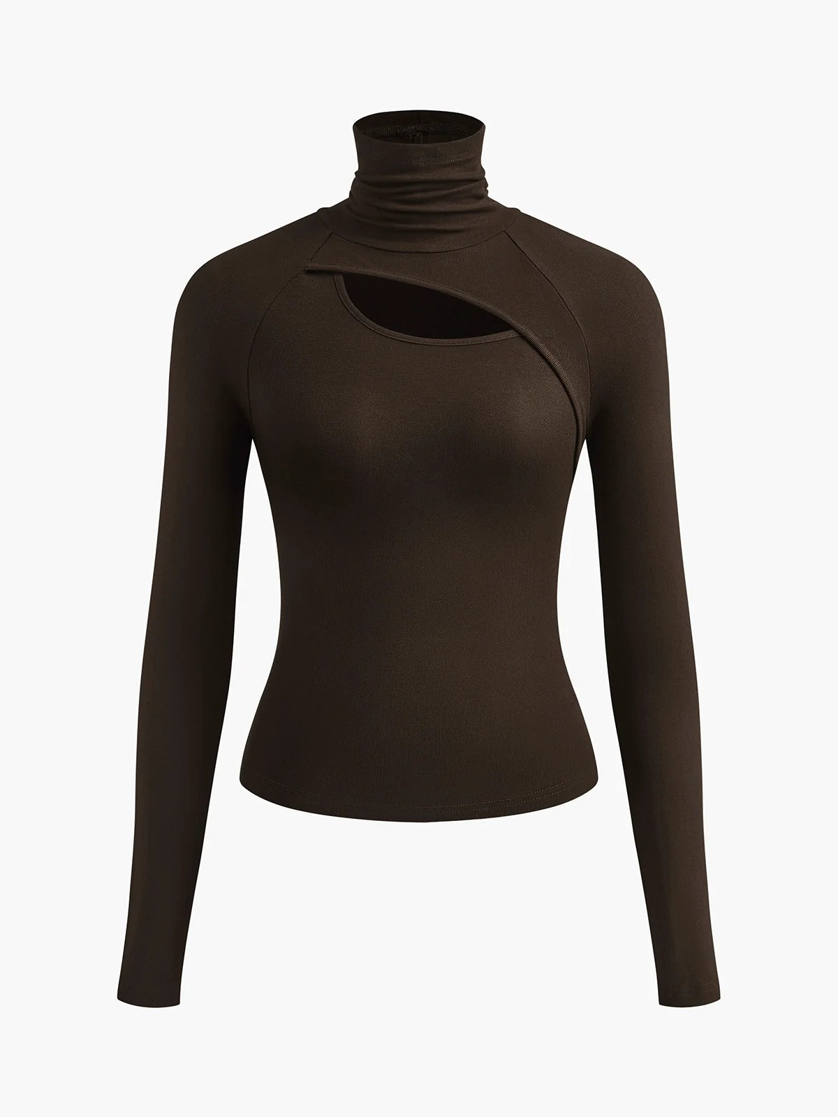 Top ajustado de manga larga con cuello alto