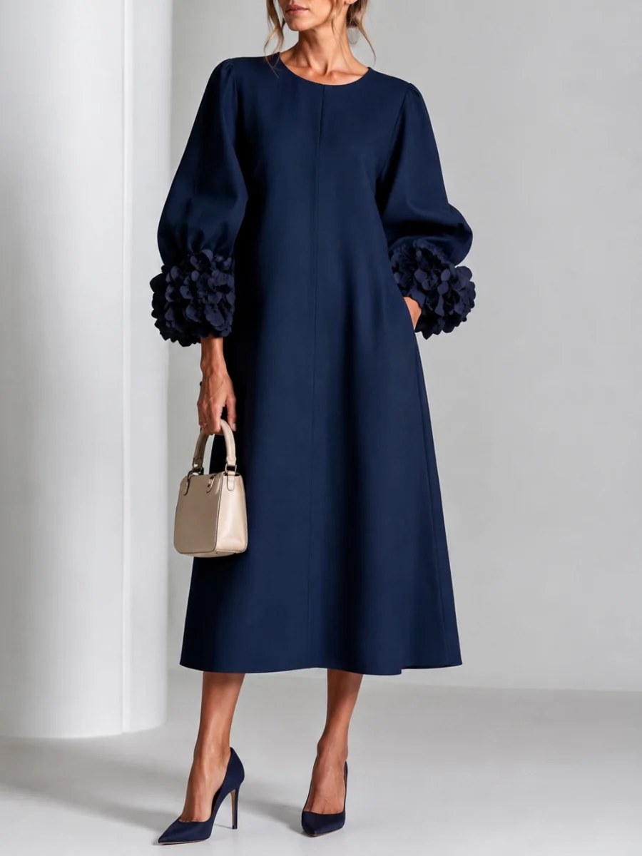 Adeline | Vestido Midi Mangas Flores