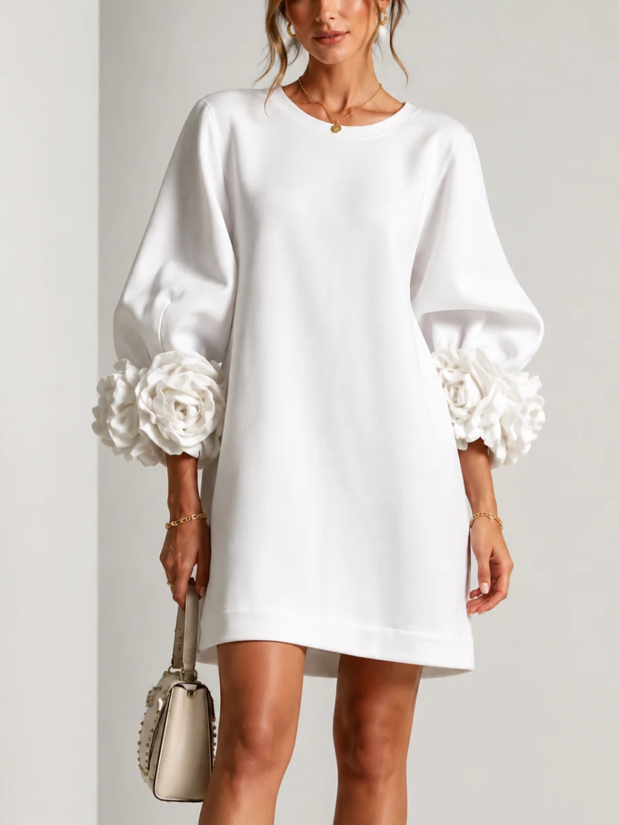 Adeline | Vestido Midi Mangas Flores