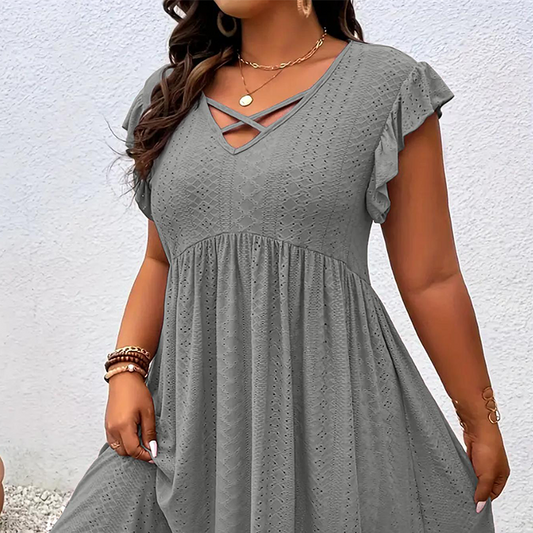 Diana | Vestido Escote V con Volantes