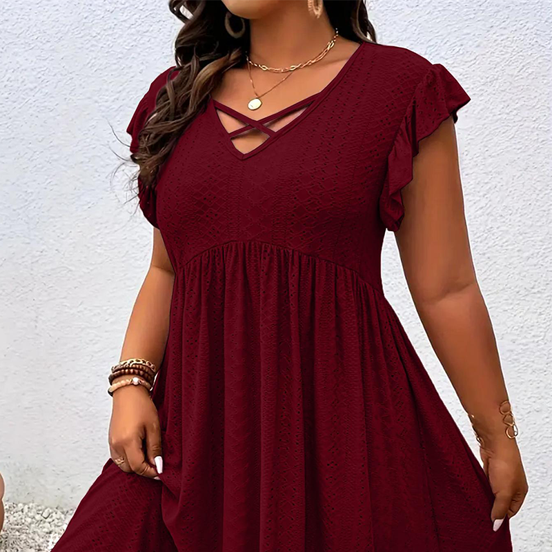 Diana | Vestido Escote V con Volantes