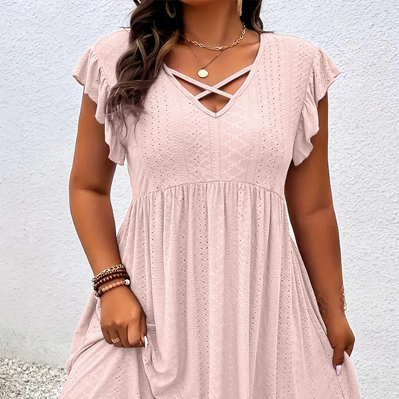 Diana | Vestido Escote V con Volantes