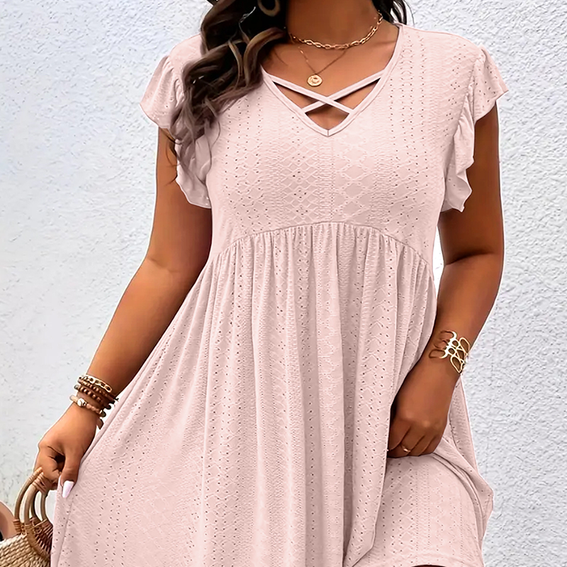 Diana | Vestido Escote V con Volantes