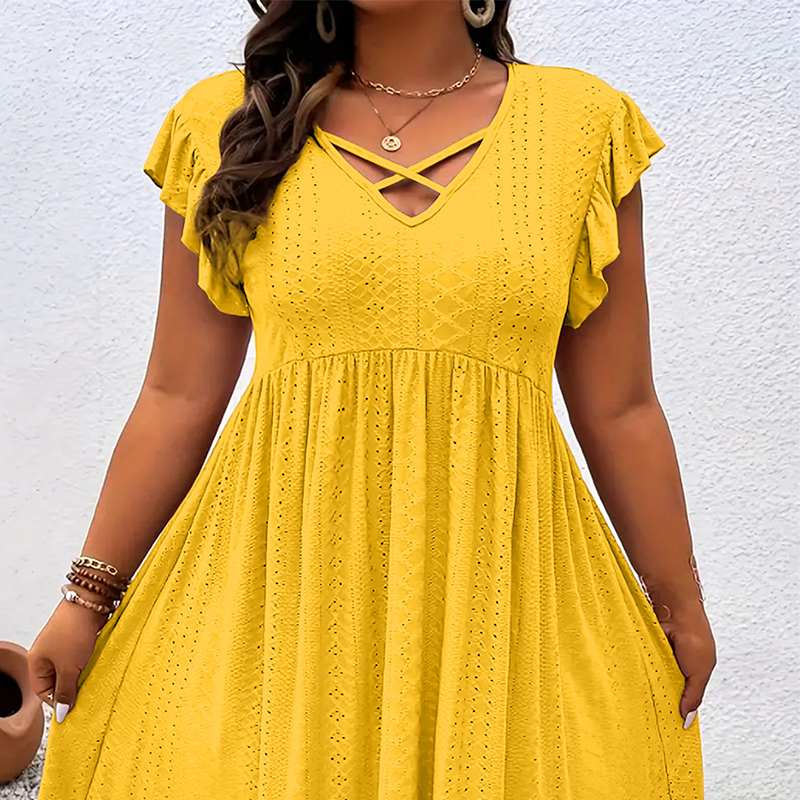 Diana | Vestido Escote V con Volantes
