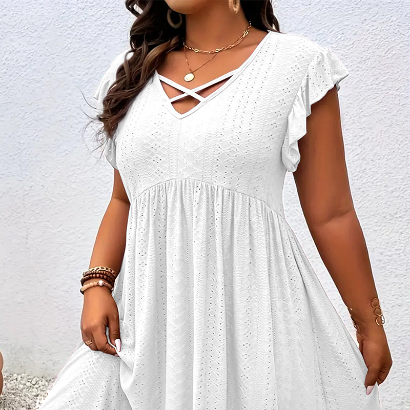 Diana | Vestido Escote V con Volantes