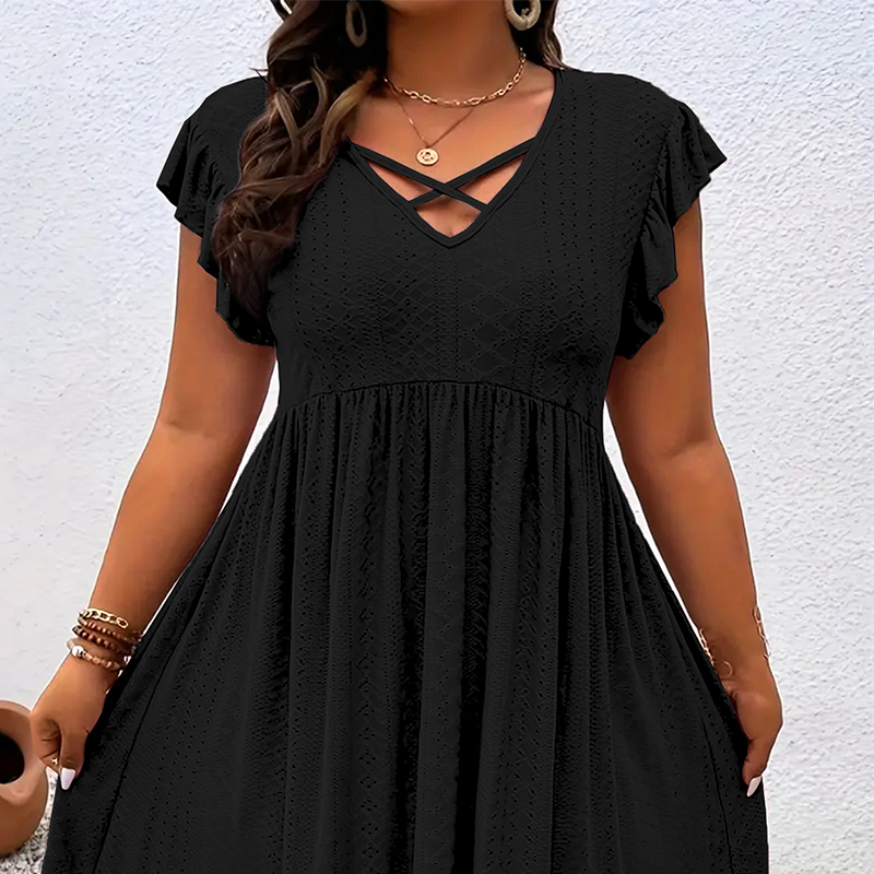 Diana | Vestido Escote V con Volantes