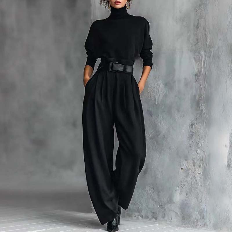 Delia | Conjunto Cuello Alto y Pantalón Tiro Alto