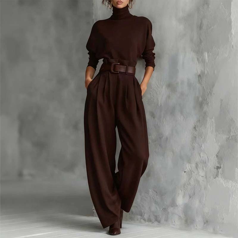Delia | Conjunto Cuello Alto y Pantalón Tiro Alto