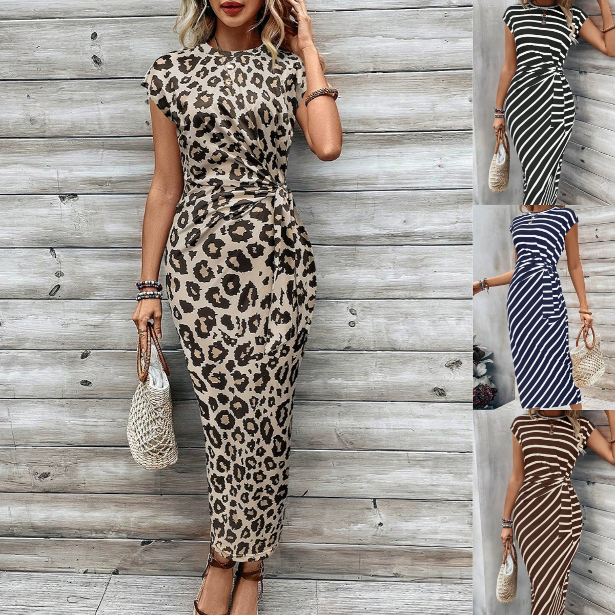 Fernanda | Vestido Ajustado con Lazo Leopardo