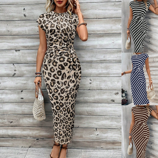 Fernanda | Vestido Ajustado con Lazo Leopardo