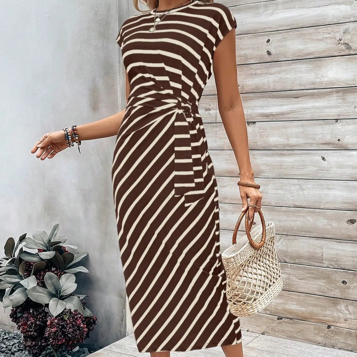Fernanda | Vestido Ajustado con Lazo Leopardo