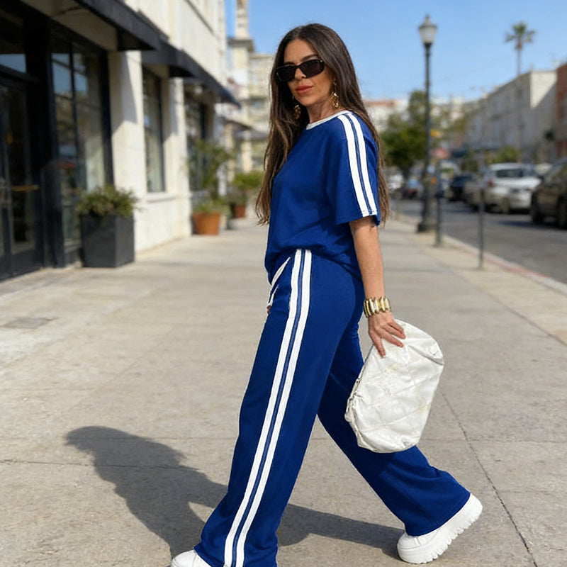 Celia | Conjunto Top de Rayas y Pantalón Ancho