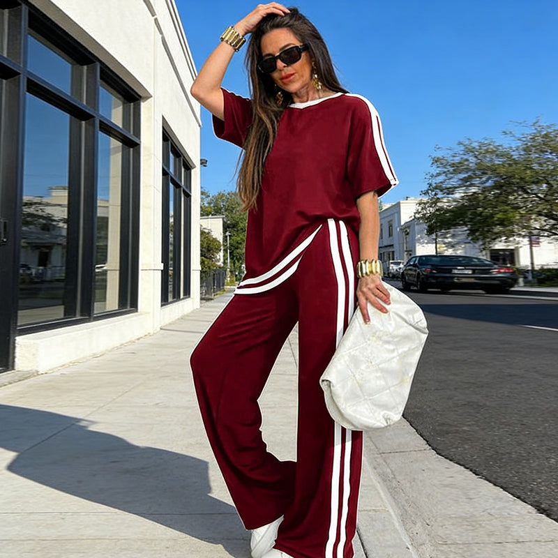 Celia | Conjunto Top de Rayas y Pantalón Ancho