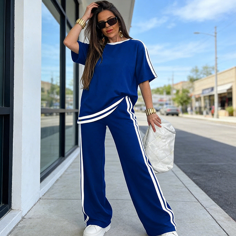 Celia | Conjunto Top de Rayas y Pantalón Ancho
