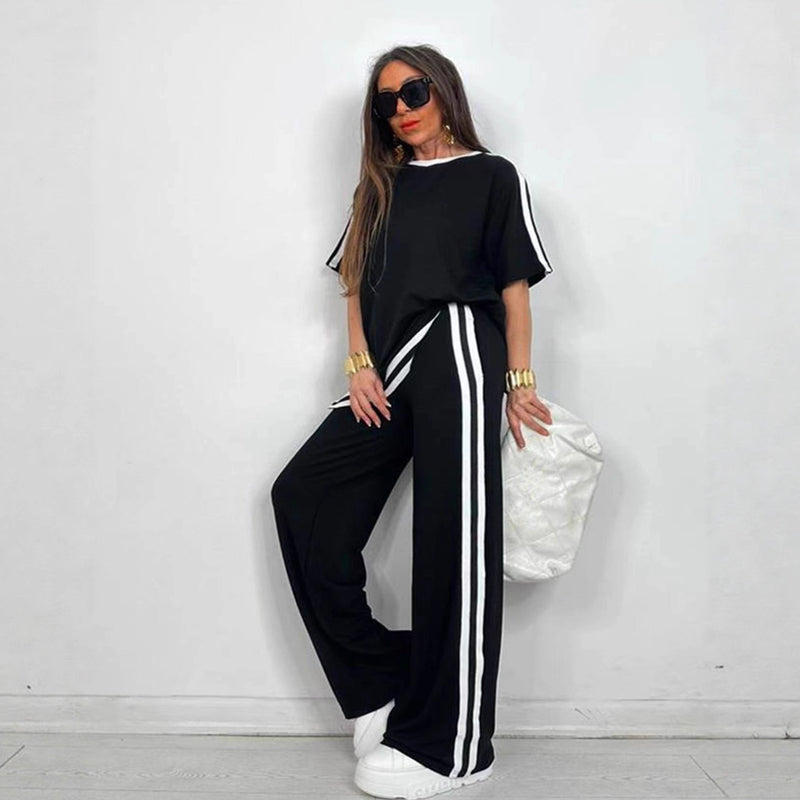 Celia | Conjunto Top de Rayas y Pantalón Ancho