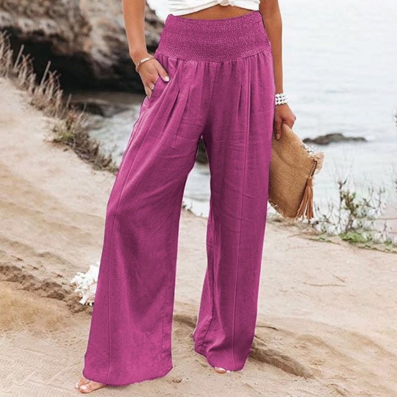 Pilar | Pantalón Ancho Tiro Alto Elástico