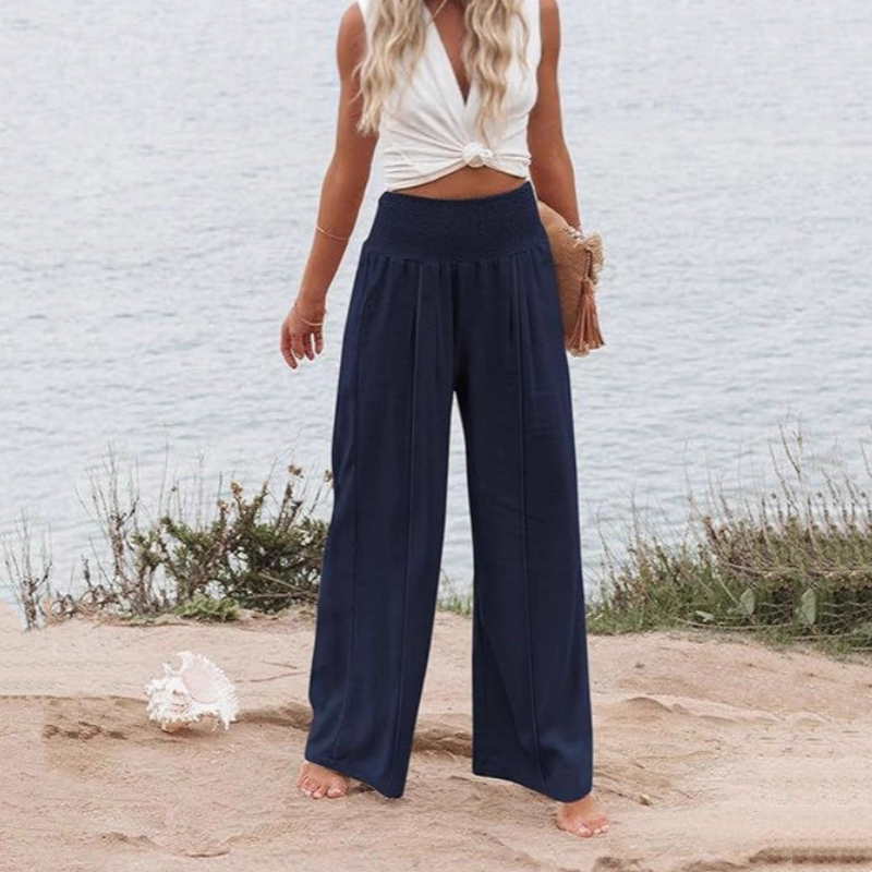 Pilar | Pantalón Ancho Tiro Alto Elástico
