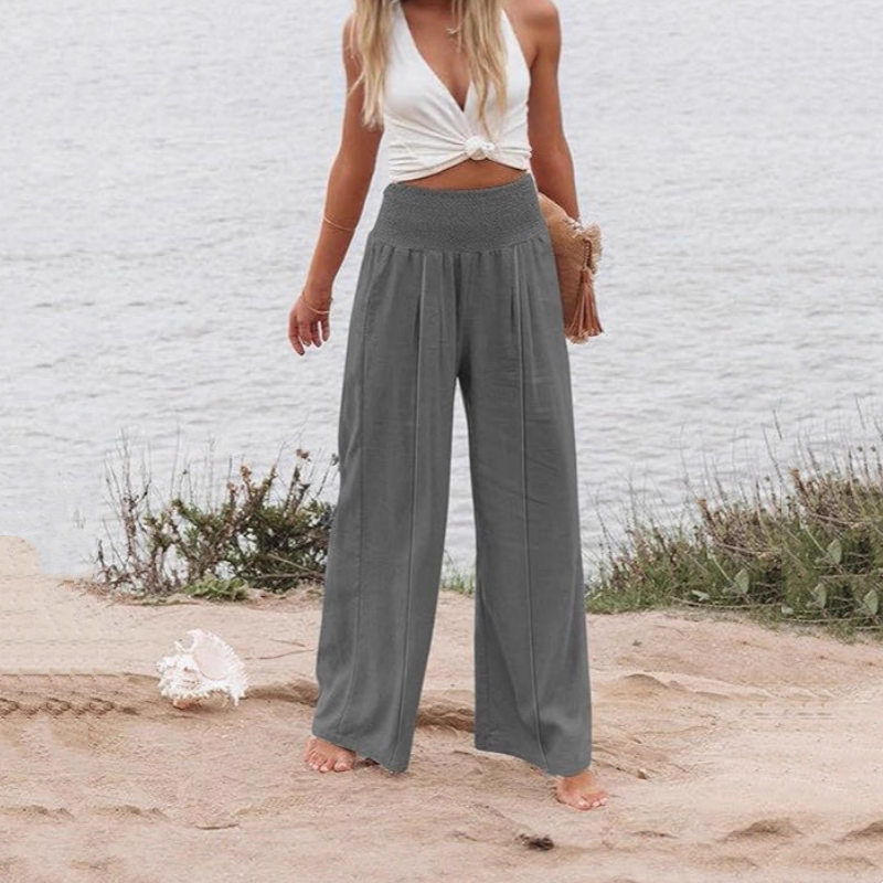 Pilar | Pantalón Ancho Tiro Alto Elástico