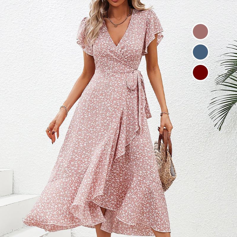 Alicia | Vestido Floral Fluido Escote V