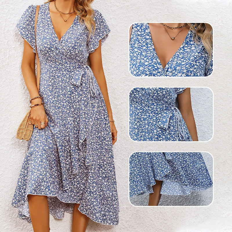 Alicia | Vestido Floral Fluido Escote V