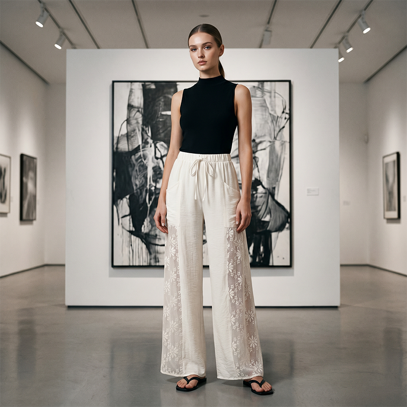 Hortensia | Pantalón de Encaje Holgado