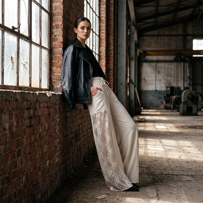 Hortensia | Pantalón de Encaje Holgado