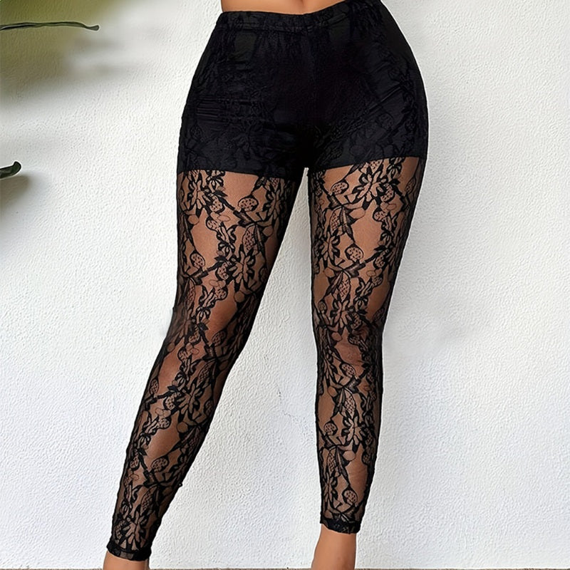 Lucía | Pantalón de Encaje Transparente