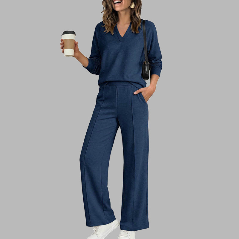 Petra | Conjunto Top Escote V y Pantalón Ancho