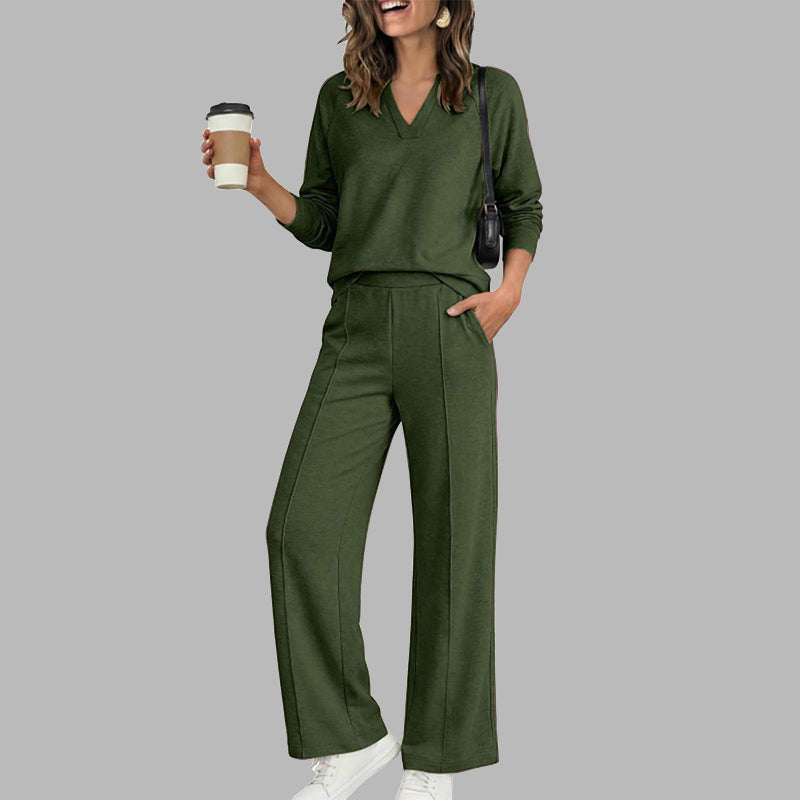 Petra | Conjunto Top Escote V y Pantalón Ancho