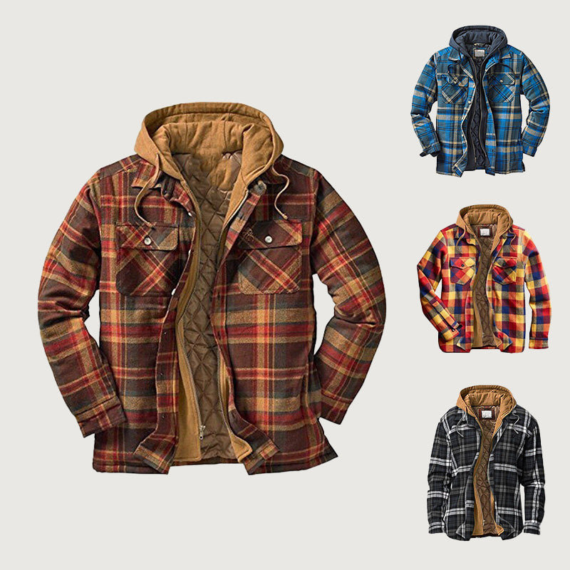 Nazario | Chaqueta Acolchada de Cuadros con Capucha