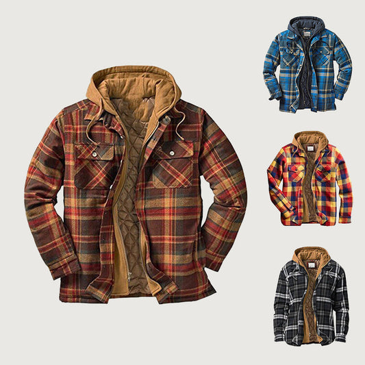 Nazario | Chaqueta Acolchada de Cuadros con Capucha