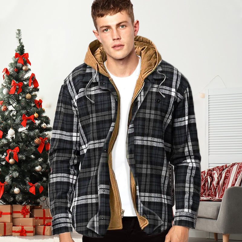 Nazario | Chaqueta Acolchada de Cuadros con Capucha
