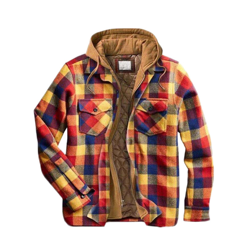 Nazario | Chaqueta Acolchada de Cuadros con Capucha