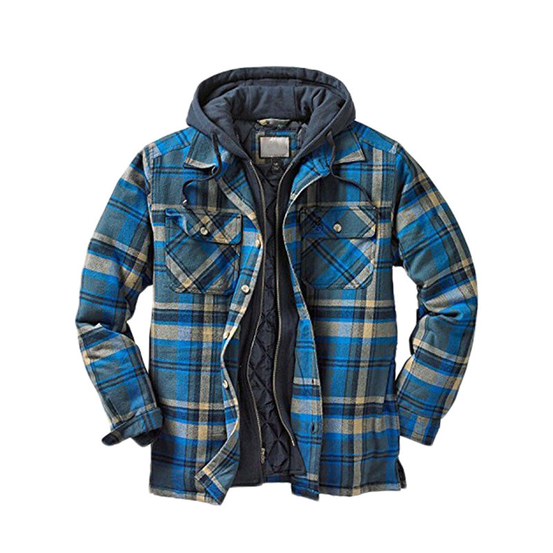 Nazario | Chaqueta Acolchada de Cuadros con Capucha