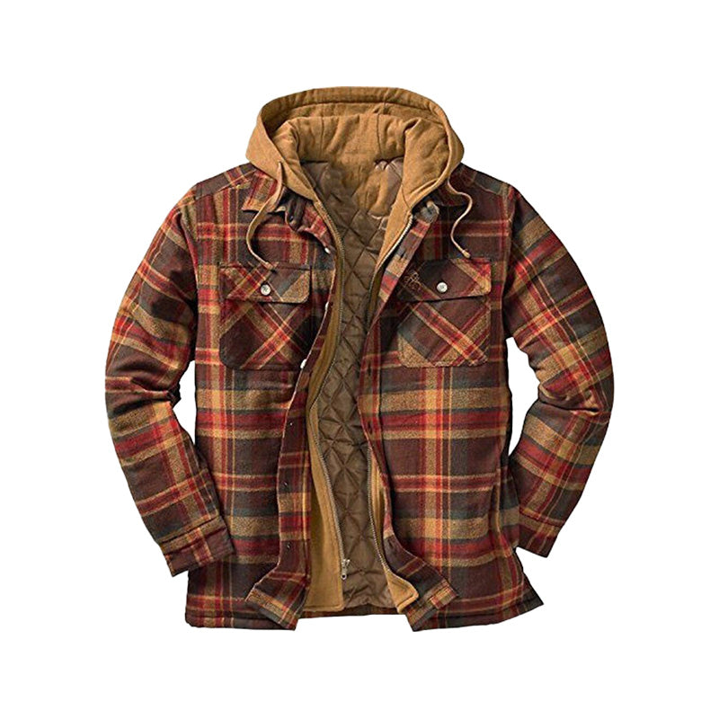 Nazario | Chaqueta Acolchada de Cuadros con Capucha