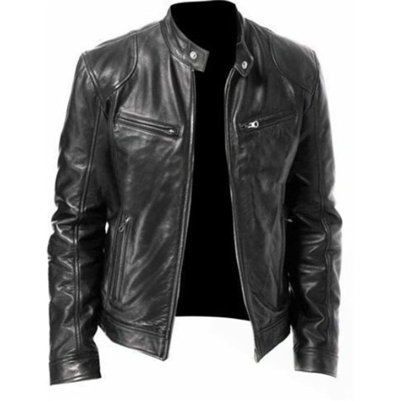 Diego | Chaqueta de Piel Sintética Cuello Alto