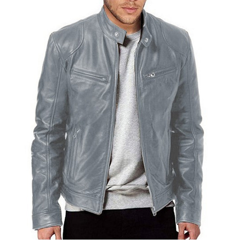 Diego | Chaqueta de Piel Sintética Cuello Alto