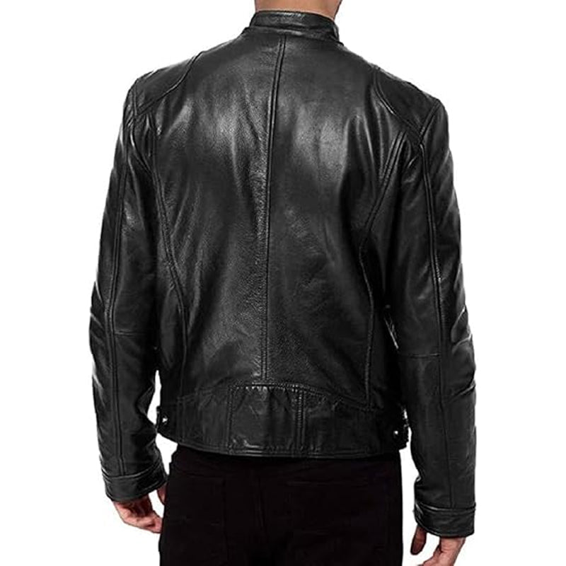 Diego | Chaqueta de Piel Sintética Cuello Alto