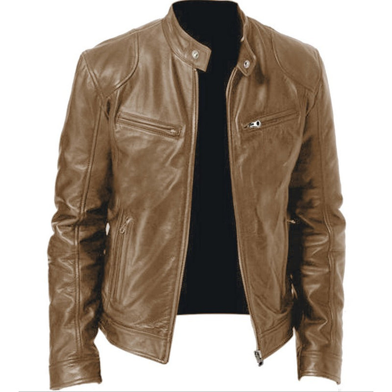 Diego | Chaqueta de Piel Sintética Cuello Alto