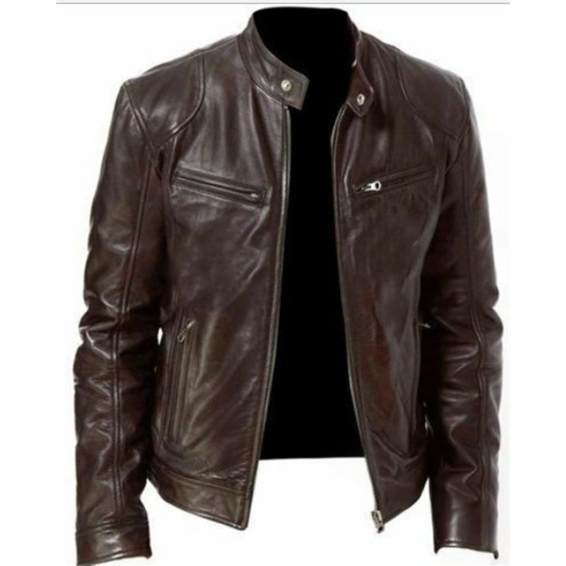 Diego | Chaqueta de Piel Sintética Cuello Alto