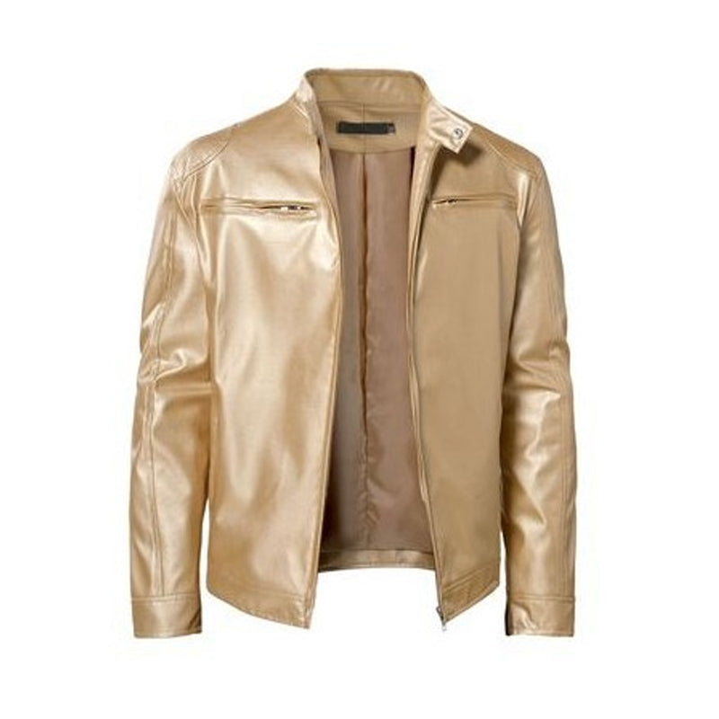Diego | Chaqueta de Piel Sintética Cuello Alto