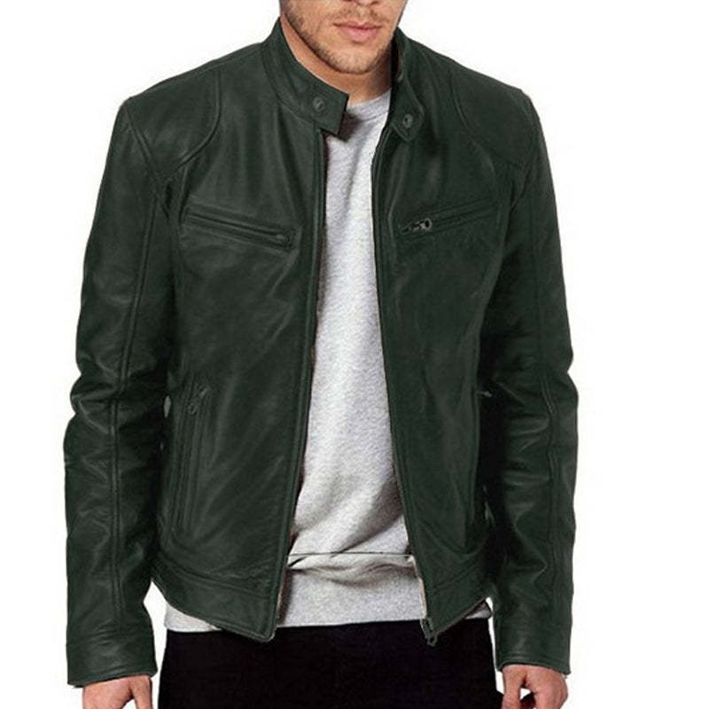 Diego | Chaqueta de Piel Sintética Cuello Alto
