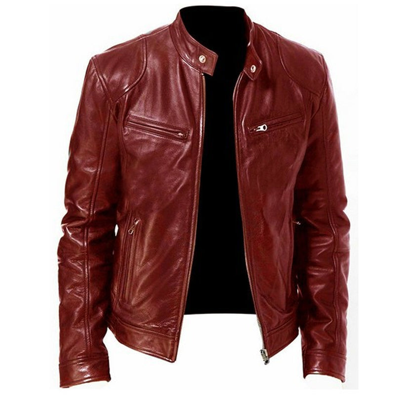 Diego | Chaqueta de Piel Sintética Cuello Alto