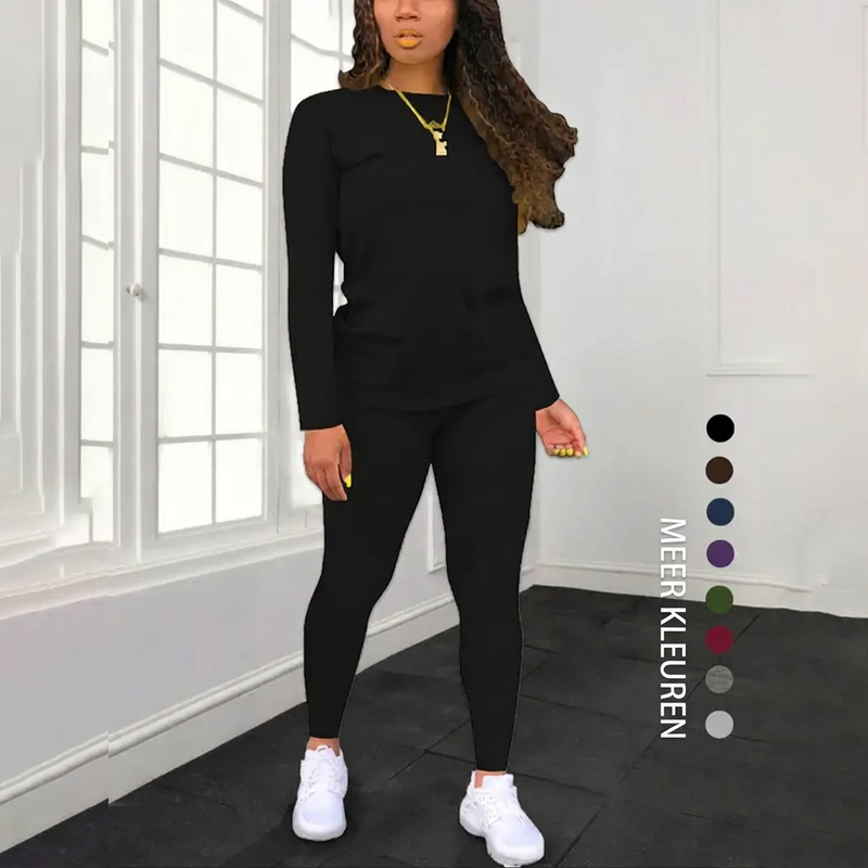 Paula | Conjunto Top Manga Larga y Pantalón