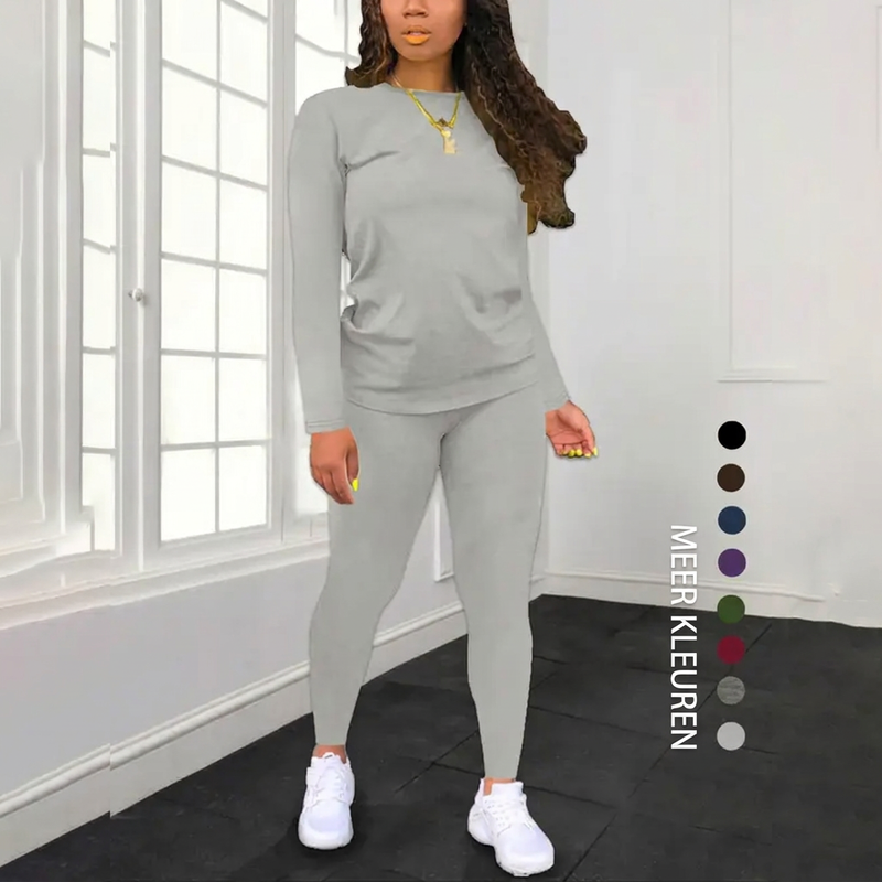 Paula | Conjunto Top Manga Larga y Pantalón