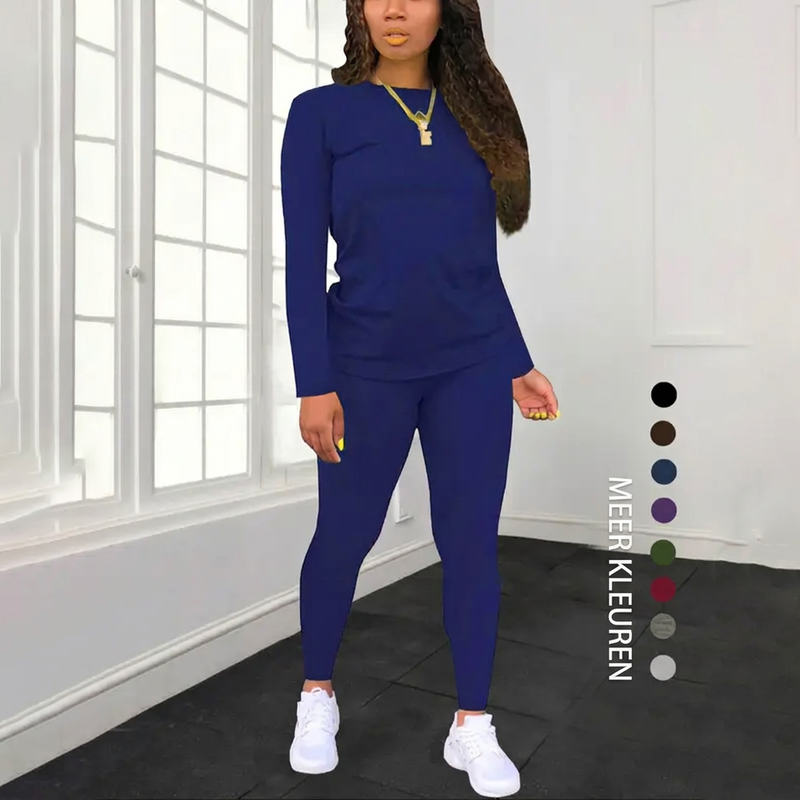 Paula | Conjunto Top Manga Larga y Pantalón